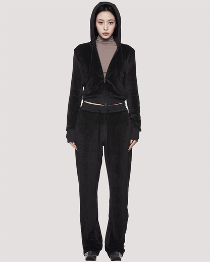 soft velour pants / M269PT09 - jet black