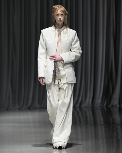 double waist trousers / M269PT01 - oxford white