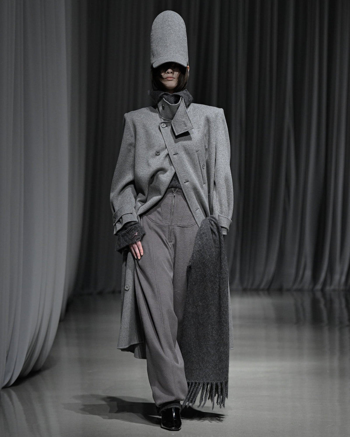wool cashmere river coat / M269CT01 - gray