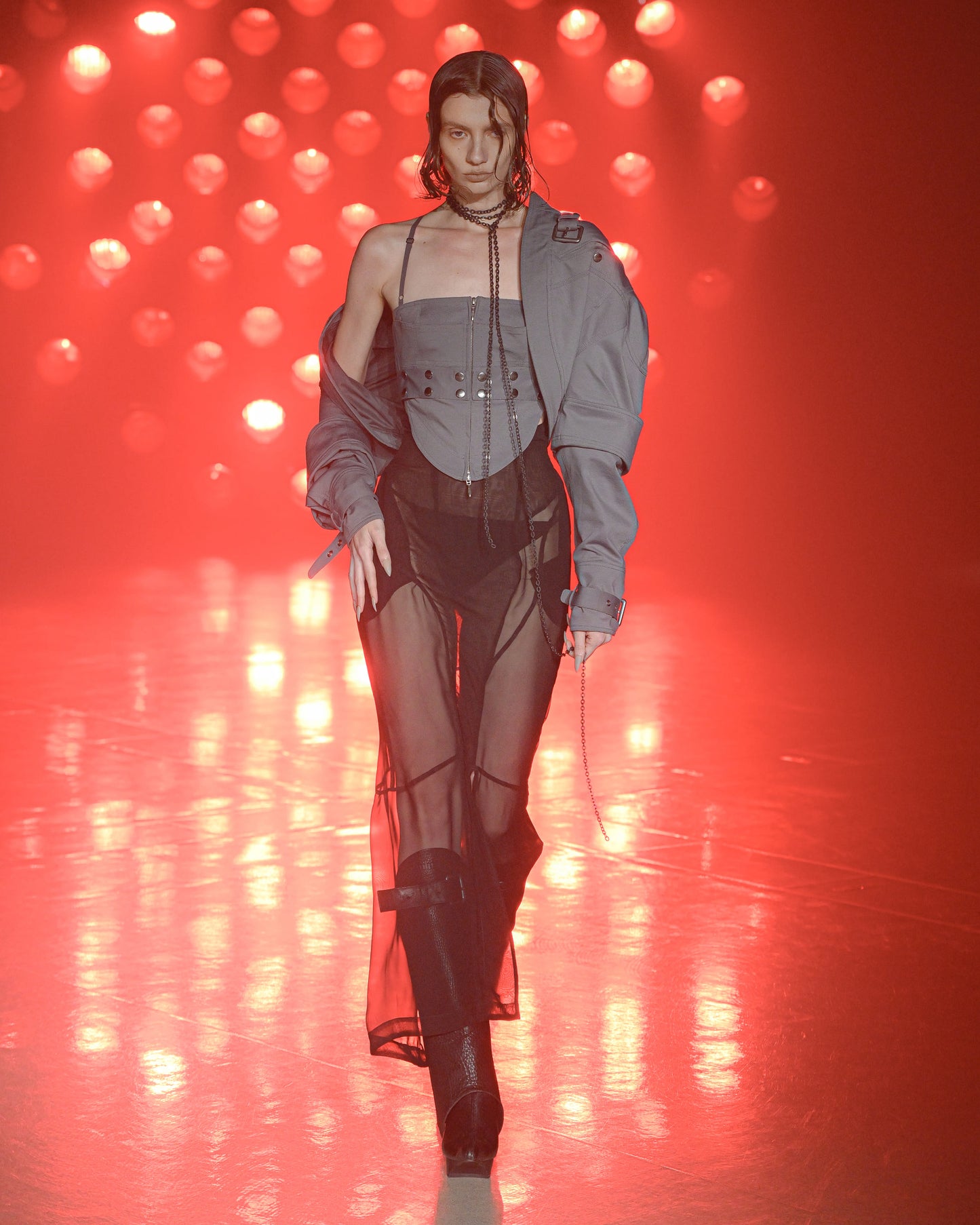 armor snap corset vest / M266TS07 - gray
