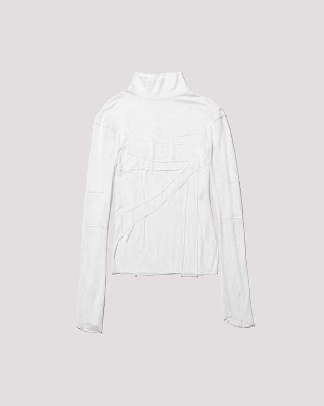 gauze high neck top / M259TS06 - off white