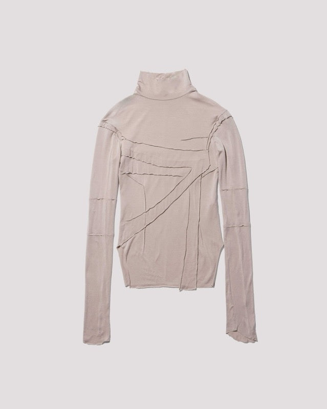 gauze high neck top / M259TS06 - greige