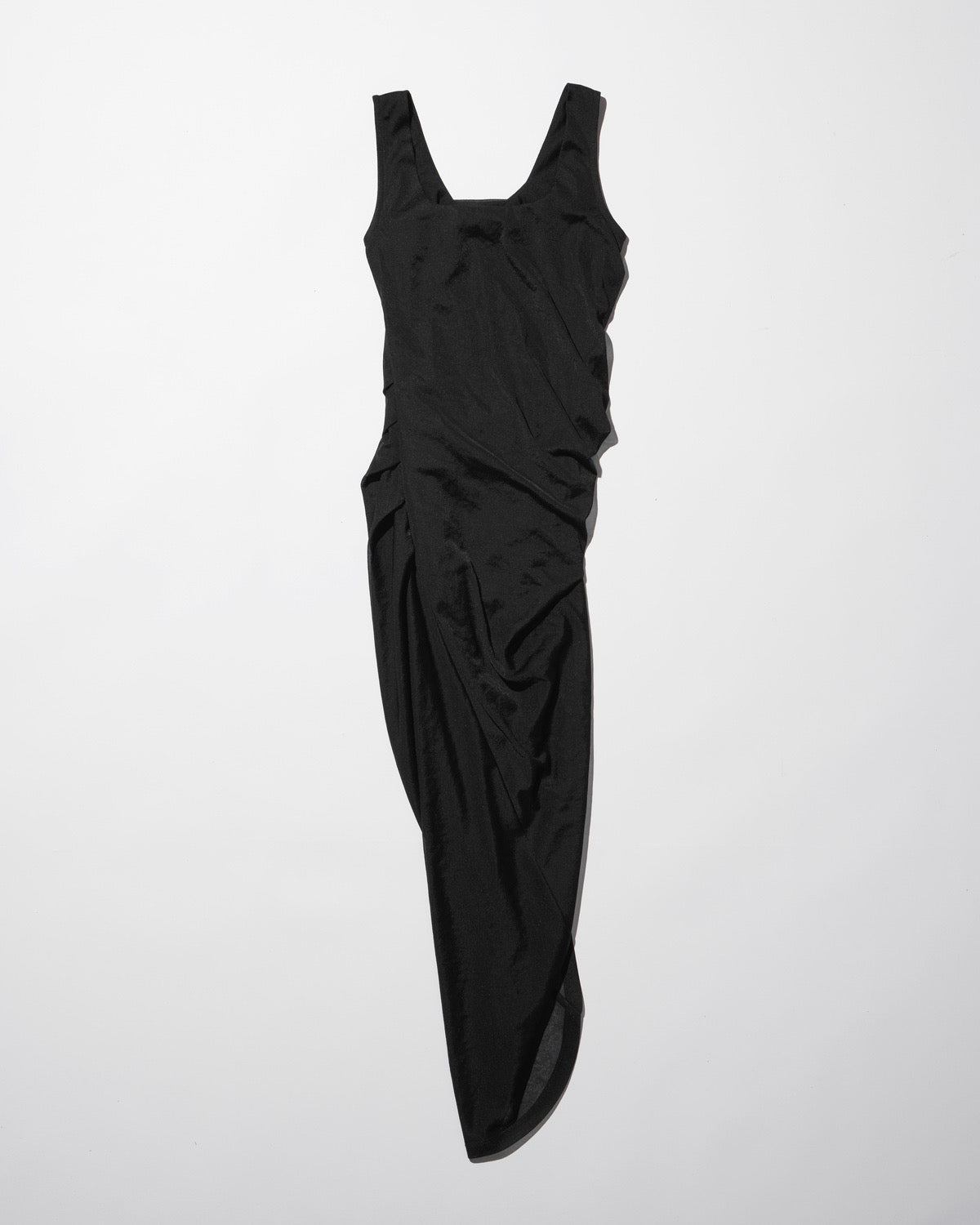 sheer draped dress / M259DR04 - black - mukcyen online