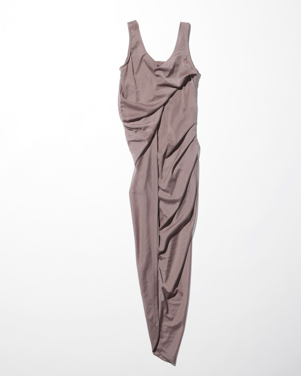 sheer draped dress / M259DR04 - rose brown - mukcyen online