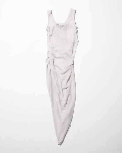 sheer draped dress / M259DR04 - ecru - mukcyen online