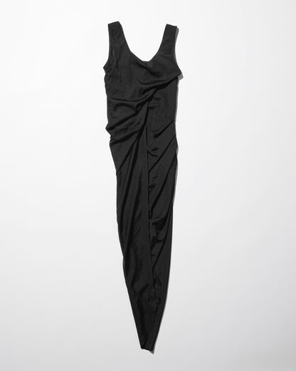 sheer draped dress / M259DR04 - black - mukcyen online