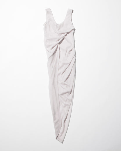 sheer draped dress / M259DR04 - ecru - mukcyen online
