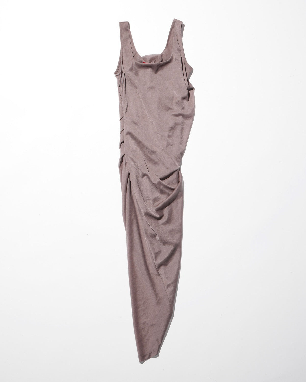 sheer draped dress / M259DR04 - rose brown - mukcyen online