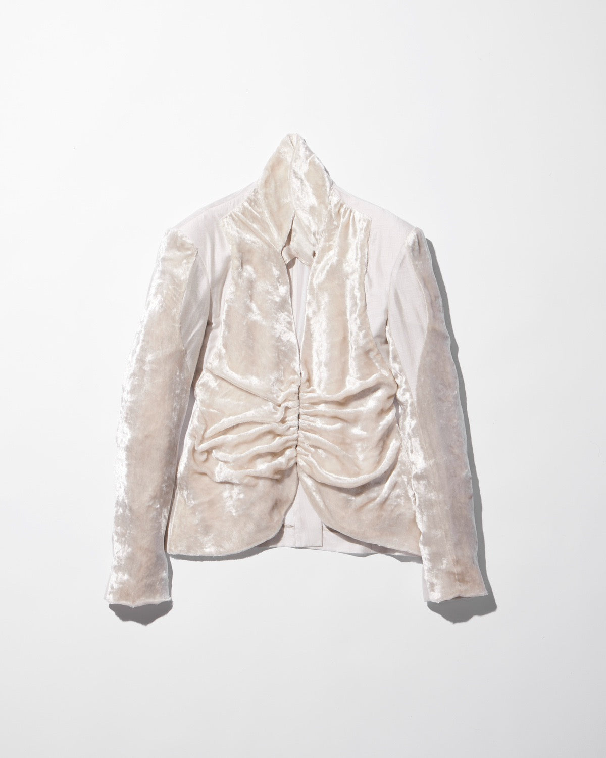 velvet draped jacket / M259JK02 - ecru - mukcyen online