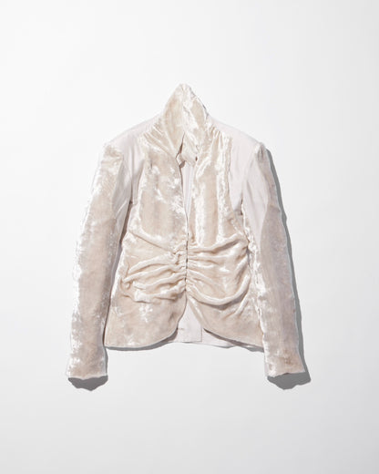 velvet draped jacket / M259JK02 - ecru - mukcyen online