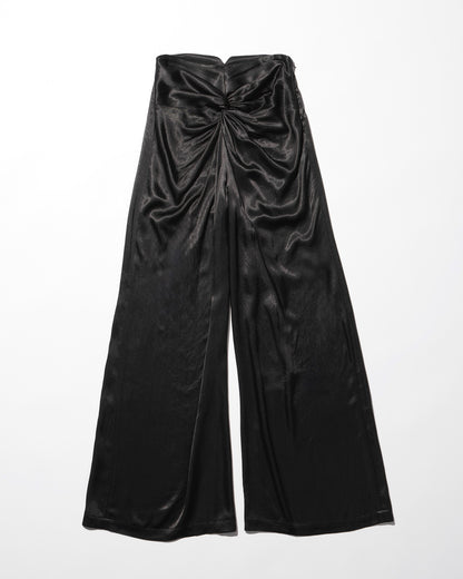twisted satin pants / M259PT01 - black - mukcyen online