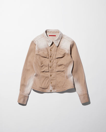 short zip denim shirt / M259SH02 - beige - mukcyen online