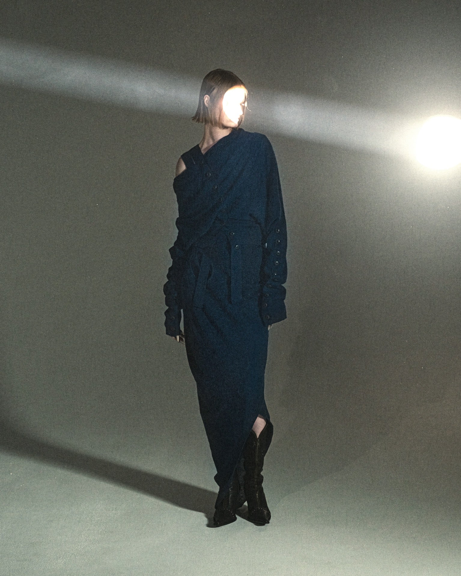 deformed knit cardigan / M259CD02 - black - mukcyen online